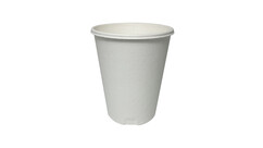 Coffee to go Becher 8oz, 200 ml, Bagasse, Ø 80 mm, 95 mm, weiß, natur, FAIRPAC, A-Nr.: 13593 - 01