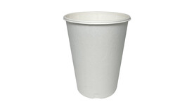 Coffee to go Becher, 300 ml, Ø 90 mm, 125 mm, Bagasse, weiß, FAIRPAC, A-Nr.: 13595 - 01