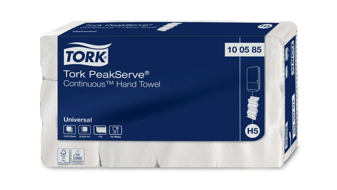 Falthandtuch Tork PeakServe® Endlos™, H5, 1-lagig, weiß, Universal, 4.920 Stk./Sack, A-Nr.: 15991 - 01