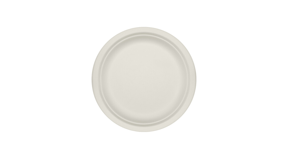 Einwegteller, Bagasse, Ø 151 mm, 13,6 mm, weiß, FAIRPAC, A-Nr.: 95090 - 01