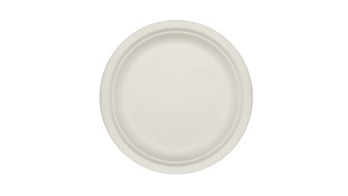 Einwegteller, Bagasse, Ø 220 mm, 19 mm, weiß, A-Nr.: 95092 - 01